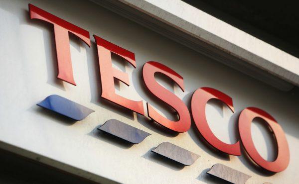 A store sign for Tesco, who have announced new jobs during lockdown, is pictured in central London, England on Jan. 14, 2008. (Daniel Berehulak/Getty Images)