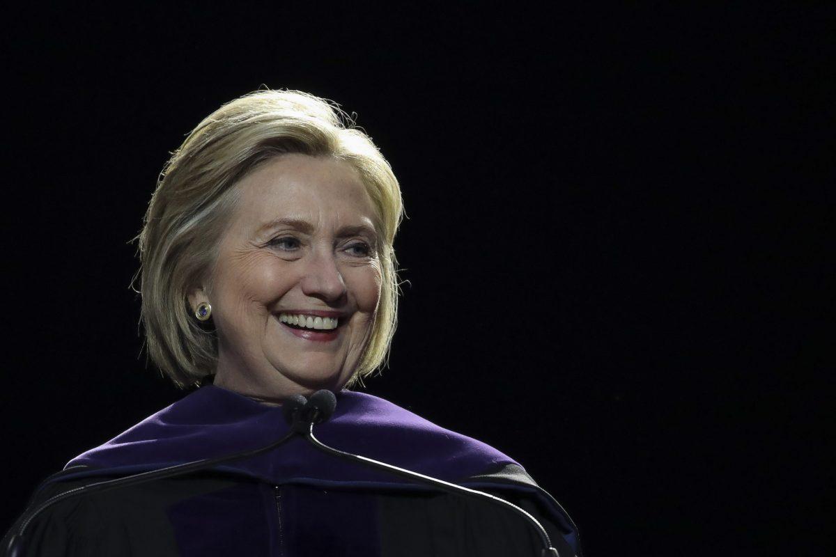Former Secretary of State Hillary Clinton delivers the commencement address at the Hunter College Commencement ceremony at Madison Square Garden in New York City on May 29, 2019. (Drew Angerer/Getty Images)
