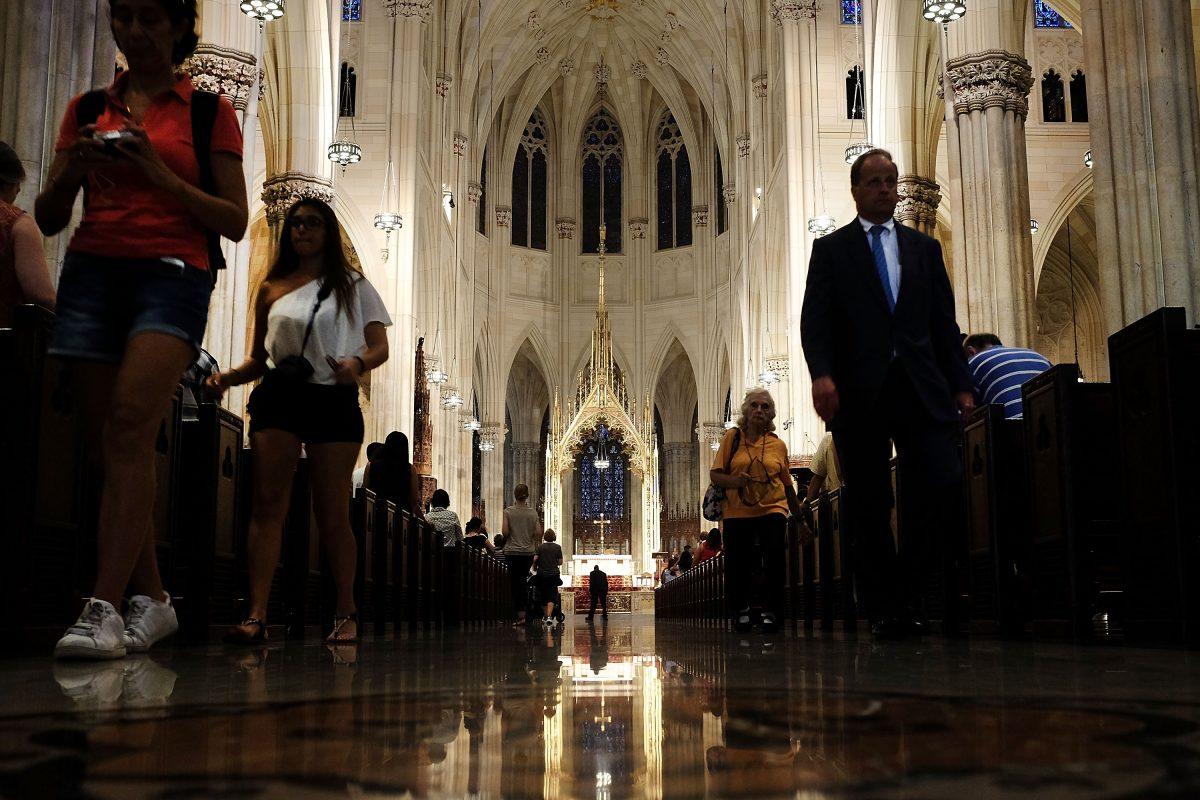 St. Patrick's Cathedral, the seat of the Roman Catholic Archdiocese of New York, in New York City, on Sept. 8, 2015. (Spencer Platt/Getty Images)