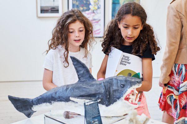 Children enjoy viewing art by their peers at the Young Artists' Summer Show at the Royal Academy of Arts in London. (JustineTrickett/Royal Academy of Arts)