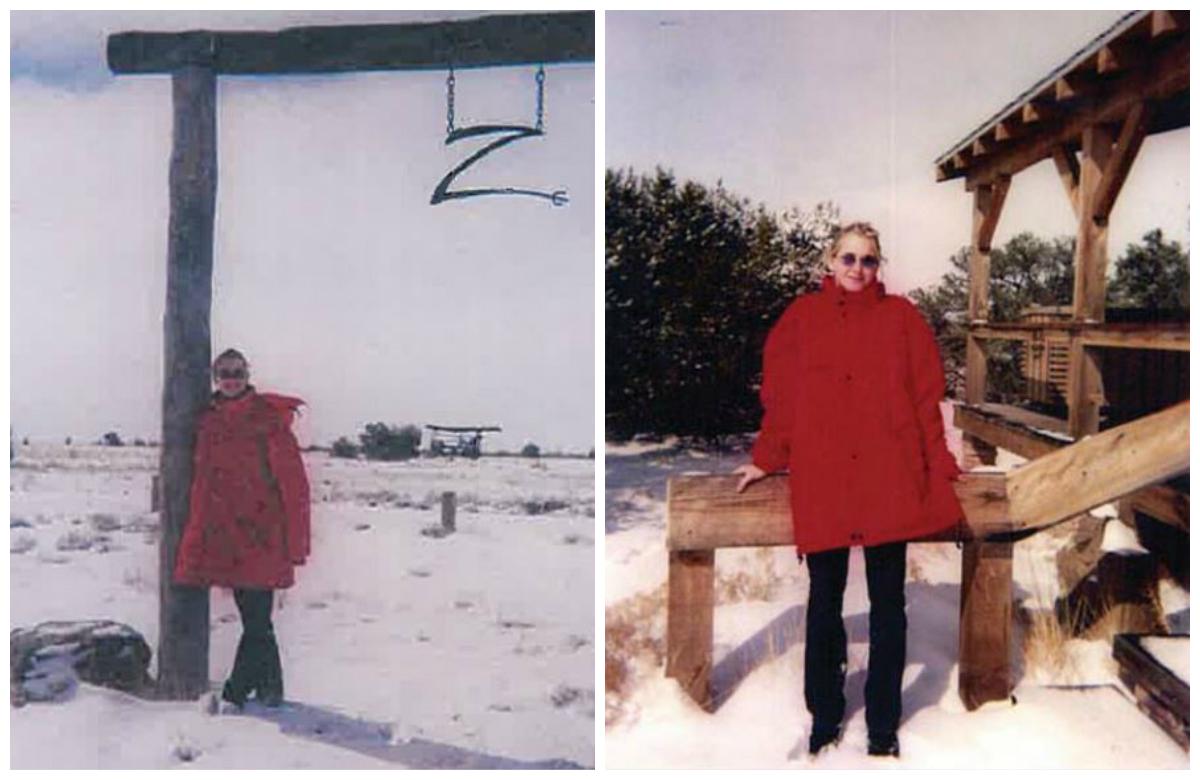 Virginia Roberts, now Virginia Giuffre, at Jeffrey Epstein's Zorro Ranch in New Mexico in file photographs. (U.S. District Court of the Southern District of Florida)