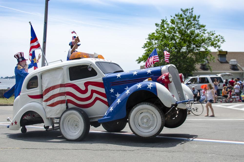 Doing wheelies at the Fourth of July parade in Bristol, Rhode Island, an annual tradition since 1785. (Dan Logan/Shutterstock)