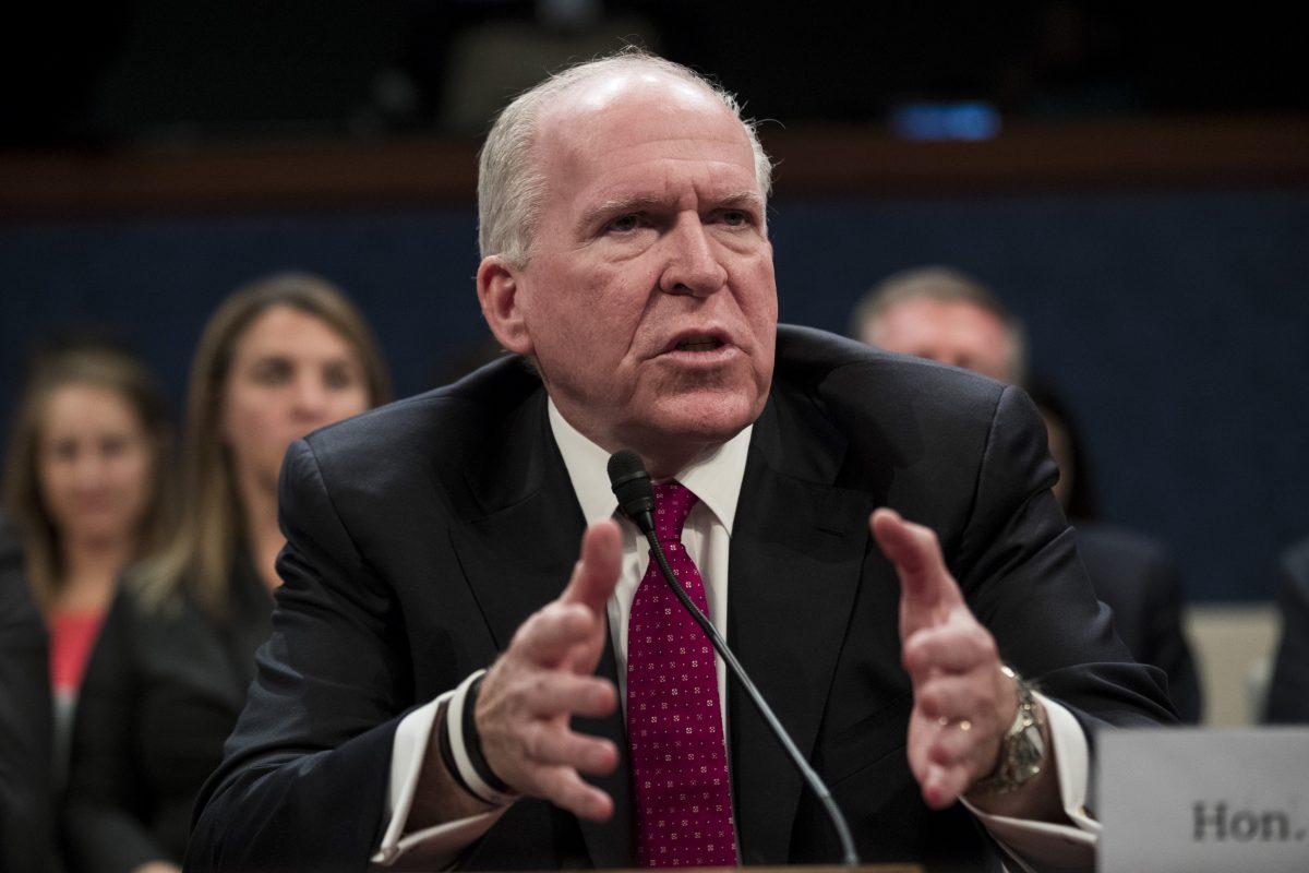Former Director of the U.S. Central Intelligence Agency (CIA) John Brennan testifies before the House Permanent Select Committee on Intelligence on Capitol Hill in Washington on May 23, 2017. (Drew Angerer/Getty Images)