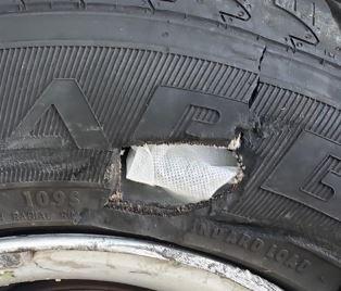 A man spotted trying to fix flat tires with band-aids and gauze was arrested by police in California after they discovered he was under the influence of drugs on Aug. 20, 2019. (OCSD - Mission Viejo Police Department)
