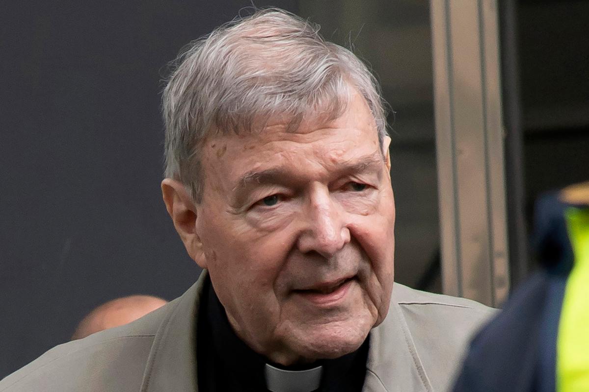 Cardinal George Pell arrives at the County Court in Melbourne, Australia Feb. 26, 2019. (AP Photo/Andy Brownbill, File)