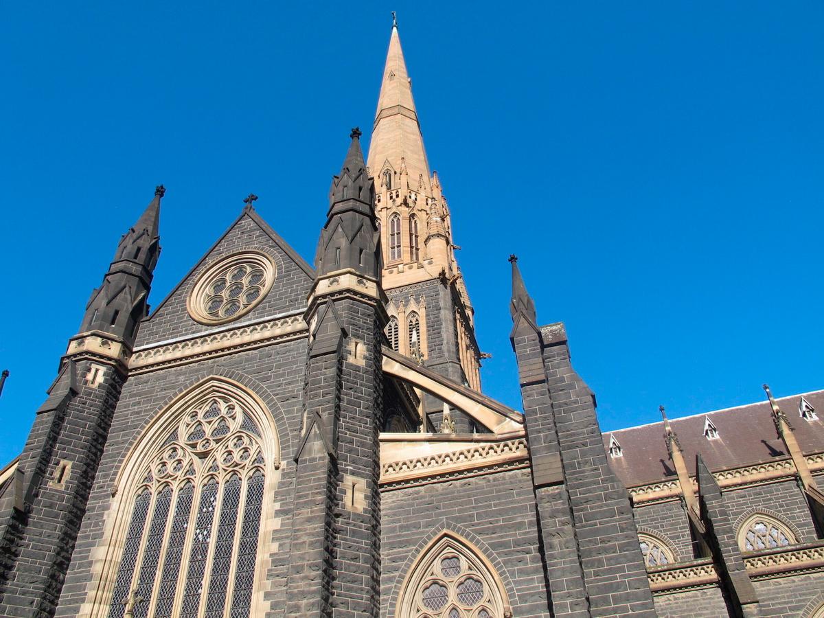 The facade of St. Patrick's Cathedral in Melbourne, Australia on Sept. 9, 2018. (AP Photo/Rod McGuirk, File)