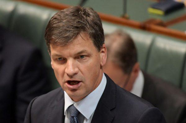 Australia's Energy Minister Angus Taylor speaks during question time in the House of Representatives at Parliament House in Canberra, Australia, on July 4, 2019. (Tracey Nearmy/Getty Images)