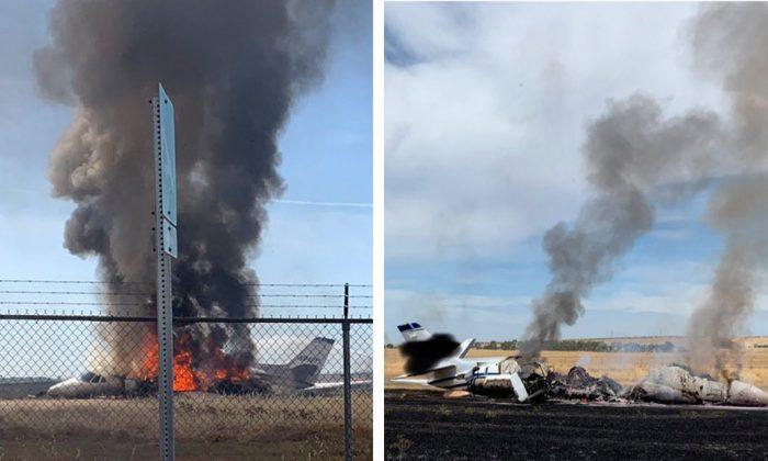 Northern California Jet Fully Engulfed in Flames; 10 Aboard Unhurt