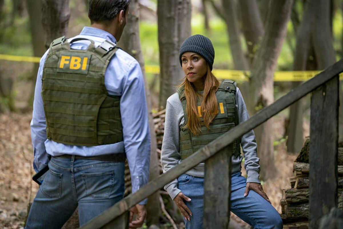 Jada Pinkett Smith (R) as an FBI agent in “Angel Has Fallen.” (Simon Varsano/Summit Entertainment)