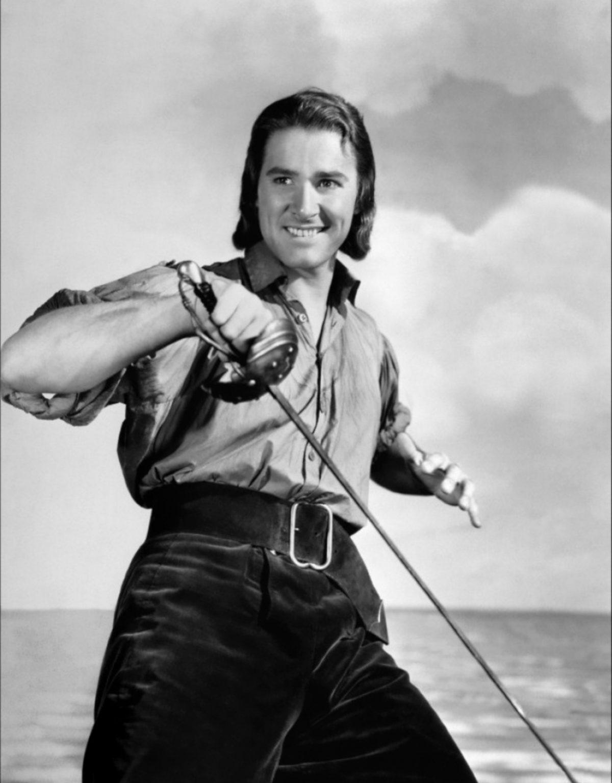 A still photo of Errol Flynn used for the poster for “Captain Blood.” (Warner Bros.)