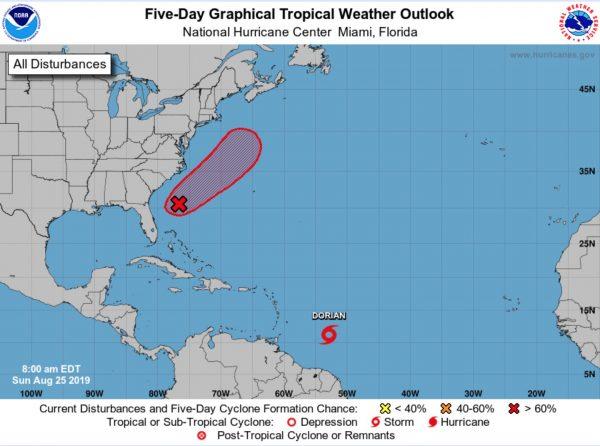 Atlantic 5-Day Graphical Tropical Weather Outlook. (National Hurricane Center)