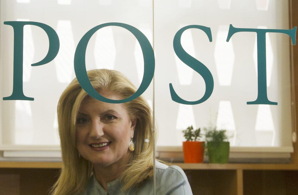 Arianna Huffington, president and editor-in-chief of the Huffington Post Media Group, poses at a Huffington Post office in a file photograph. (Dominique Faget/AFP/Getty Images)