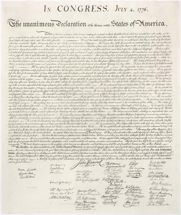 The Declaration of Independence. (Public Domain)