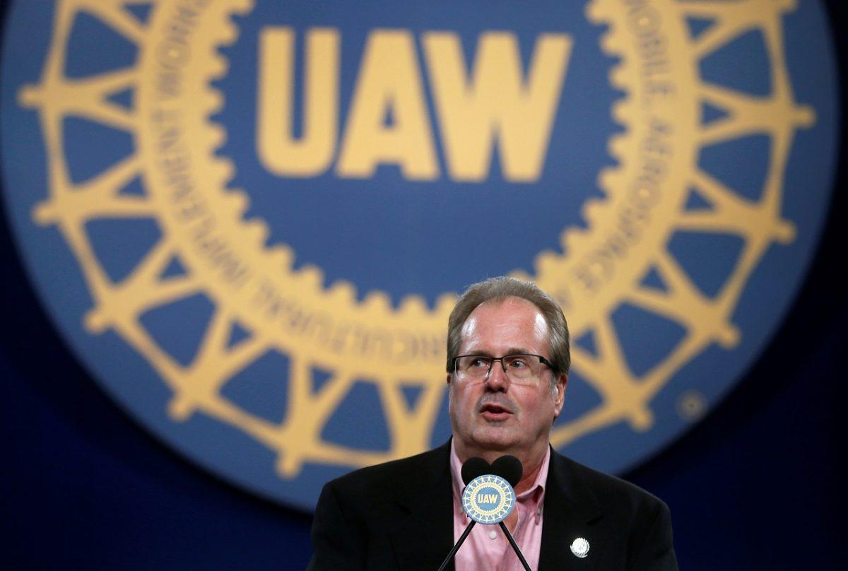 United Auto Workers (UAW) union President Gary Jones addresses UAW delegates at the 'Special Convention on Collective Bargaining' in Detroit, Mich., on March 13, 2019. (Rebecca Cook/Reuters)