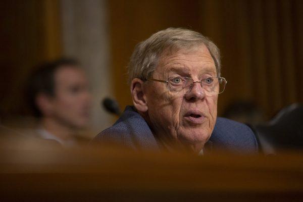 Sen. Johnny Isakson (R-Ga.), in a file photograph, will retire at the end of 2019, he announced on Aug. 28, 2019. (Stefani Reynolds/Getty Images)