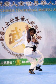 Marcus Leonard in the NTD Wushu Competition on Aug. 25, 2019. (Dai Bing/The Epoch Times)