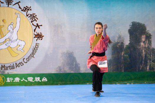 Ellen Beat Opfermann in the finals of the NTD Wushu Competition on Aug. 25, 2019. (Dai Bing/The Epoch Times)
