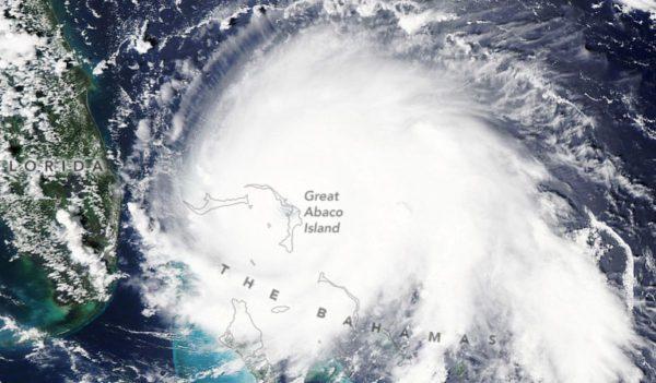 A NASA satellite photo shows Hurricane Dorian over the northwestern Bahamas. (NASA)
