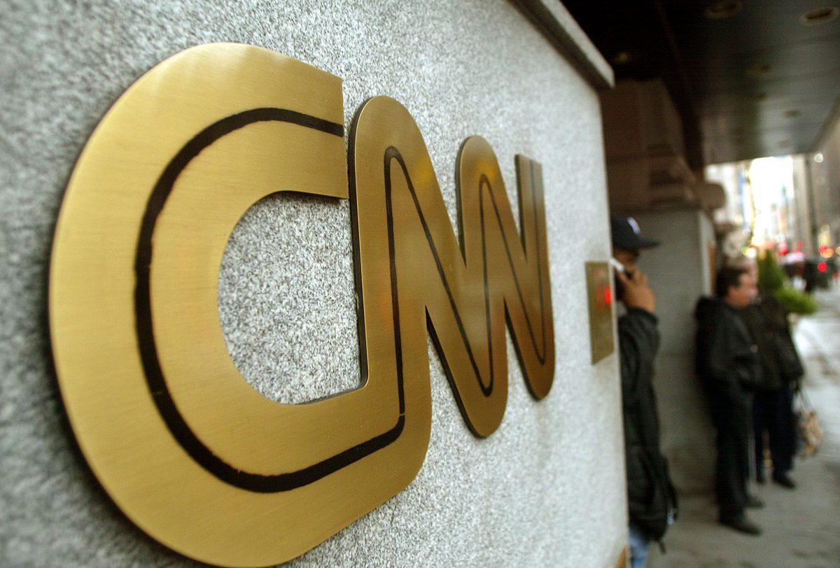 The CNN sign is seen outside the news network’s headquarters in New York City in a file photograph. (Mario Tama/Getty Images)