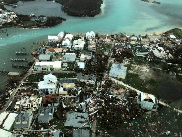 An aerial view shows devastation after hurricane Dorian hit the Abaco Islands in the Bahamas on Sept. 3, 2019. (Michelle Cove/Trans Island Airways/via Reuters)