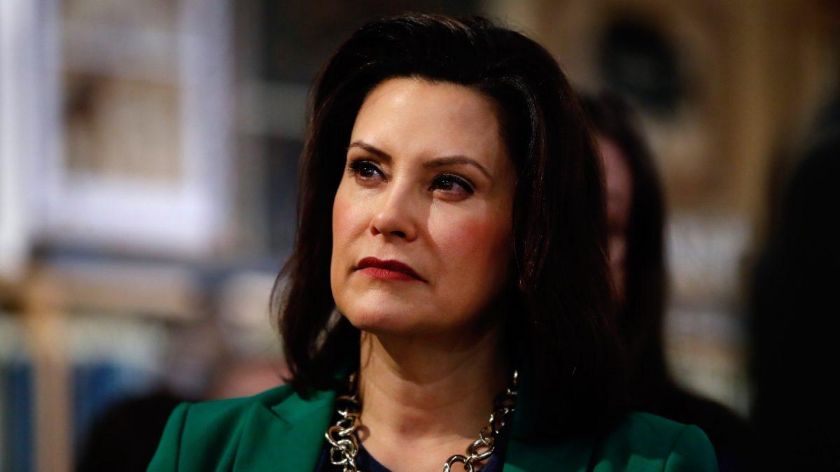 Michigan Gov. Gretchen Whitmer listens to Democratic presidential candidate Sen. Kirsten Gillibrand (D-N.Y.) in Clawson, Mich., on March 18, 2019. (Paul Sancya/AP)