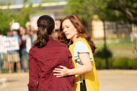 In the film "Unplanned," actress Ashley Bratcher plays Abby Johnson, a clinic director at a Planned Parenthood located next door to a religious pro-life charity named 40 Days for Life. Johnson's encounters with the organization's prayer group members ends up changing her life. (Courtesy of Unplanned)