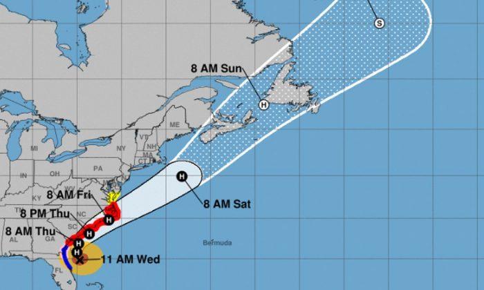 Hurricane Dorian Moving Parallel to Florida Coast, Heading North to Carolinas