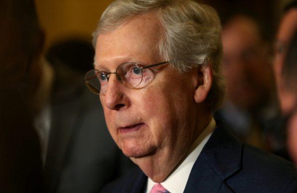 Senate Majority Leader Mitch McConnell (R-Ky.) speaks to the news media in Washington in a file photograph. (Reuters/Leah Millis)