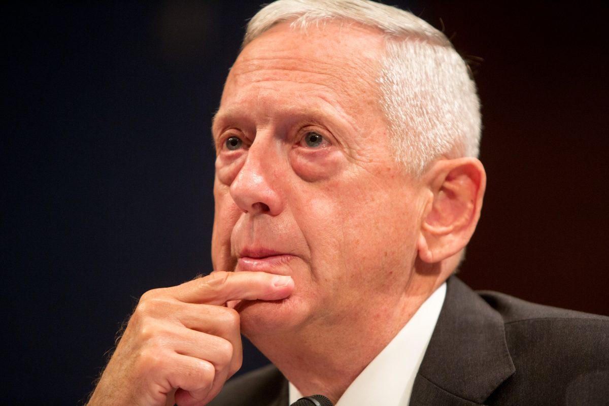 Retired Marine Corps Gen. Jim Mattis, former commander of the U.S. Central Command testifies before the House Intelligence Committee in Washington on Sept. 18, 2014. (Photo by Allison Shelley/Getty Images)