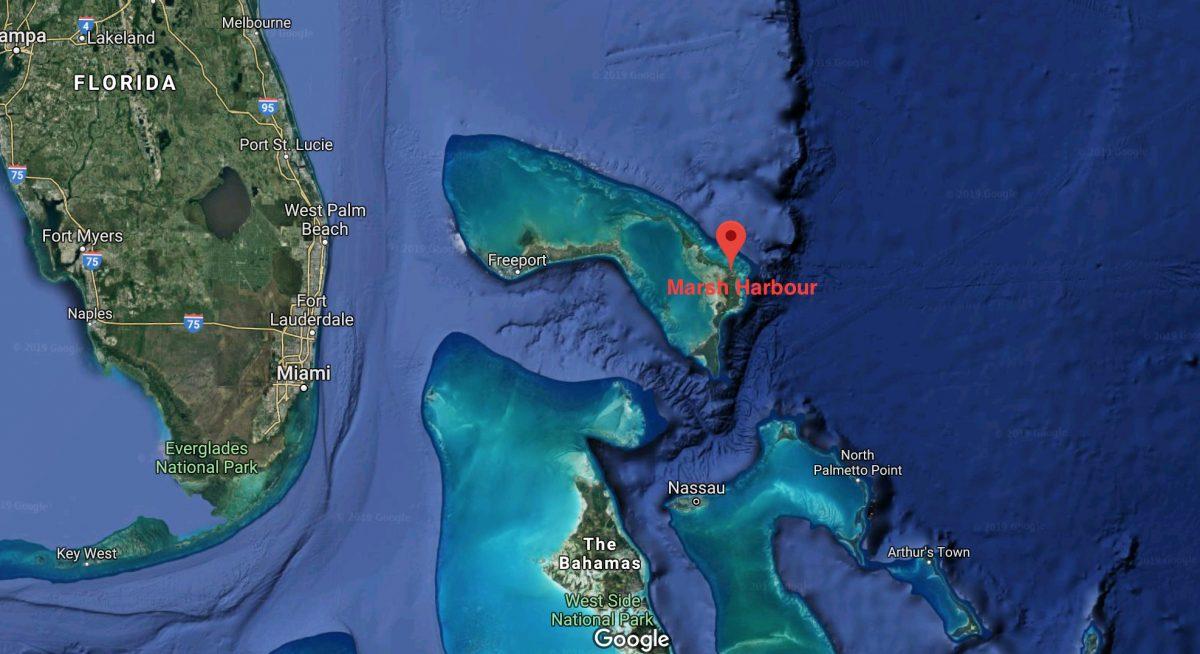 A map showing Marsh Habor on Abaco Island, Bahamas. (Google Maps)
