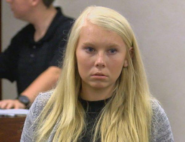 Brooke Skylar Richardson makes her first court appearance in Franklin Municipal Court in Franklin, Ohio, on July 21, 2017. (FOX19 NOW/Michael Buckingham via AP)