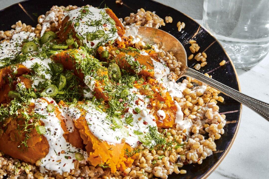 Grains and Roasted Squash With Spicy Buttermilk Dressing