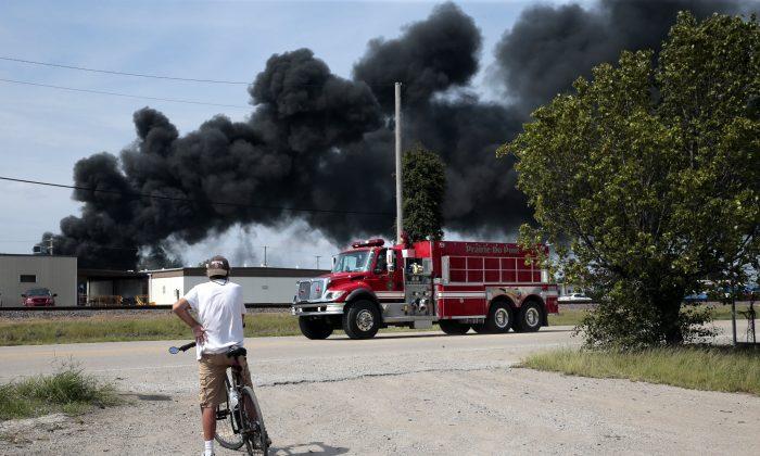 Massive Fire After Train Derails in Dupo, Illinois