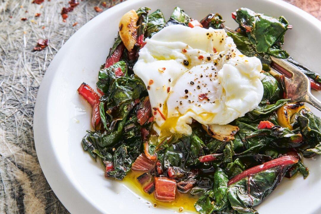 Poached Egg and Silky Braised Greens