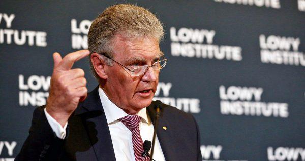 Australian Security Intelligence Organisation Director-General Duncan Lewis speaks at the Lowy Institute in Sydney, Australia, on Sept. 4, 2019. (Courtesy of the Lowy Institute/Facebook)