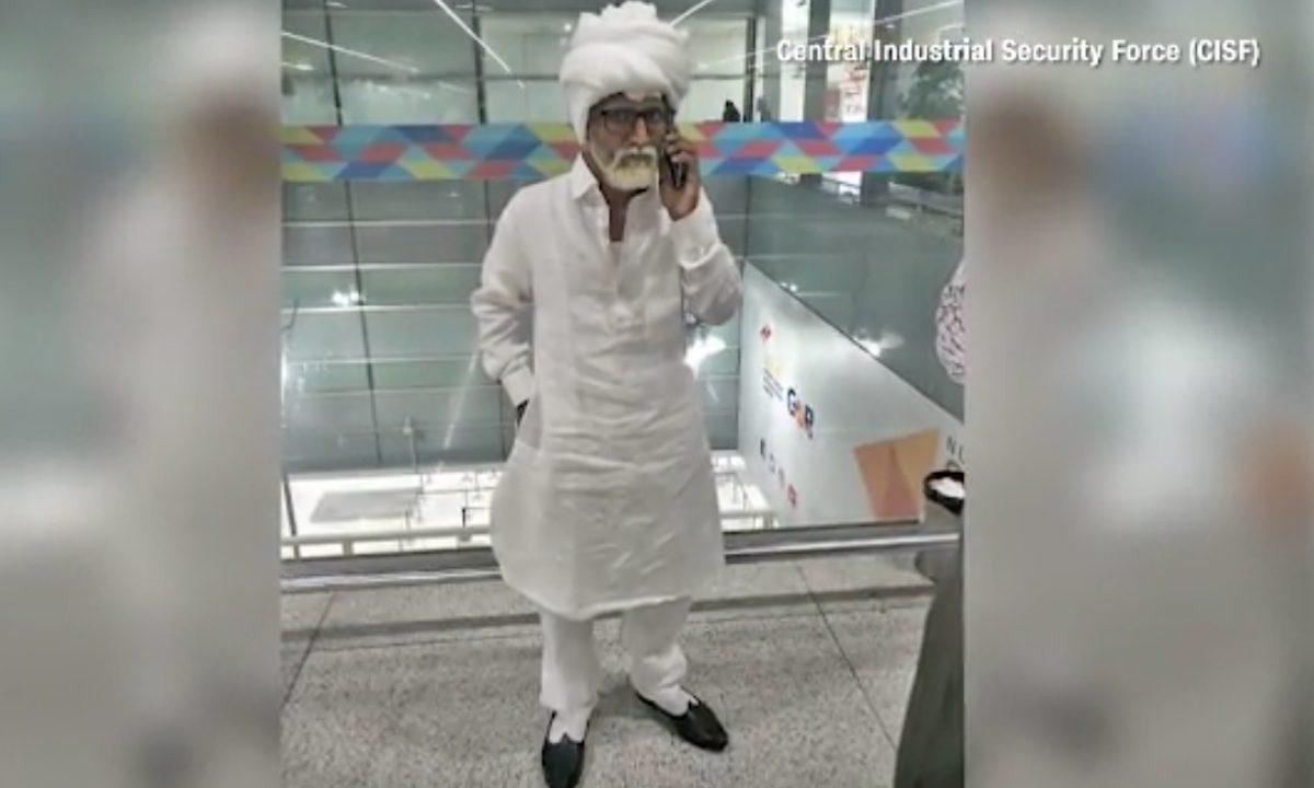 A picture of the 32-year-old Jayesh Patel dressed up as 81-year-old Amrik Singh provided by the Central Industrial Security Force. (Courtesy of Central Industrial Security Force)