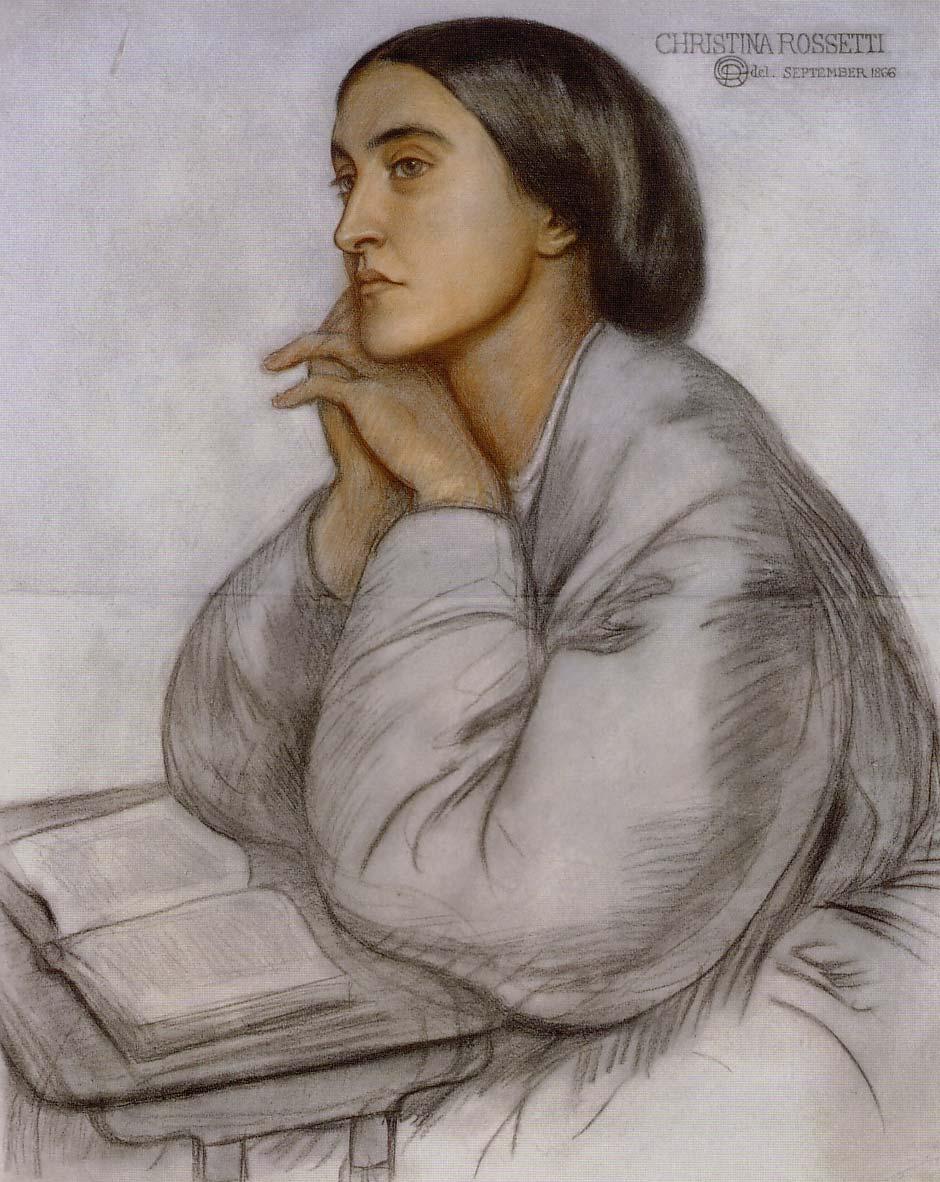 A portrait of Christina Rossetti, September 1866, by her brother Dante Gabriel Rossetti. (Public Domain)