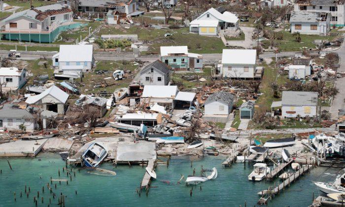 An aerial view of the damage caused by Hurricane Dorian is seen on Great Abaco Island on Sept. 4, 2019, in the Bahamas. (Scott Olson/Getty Images)