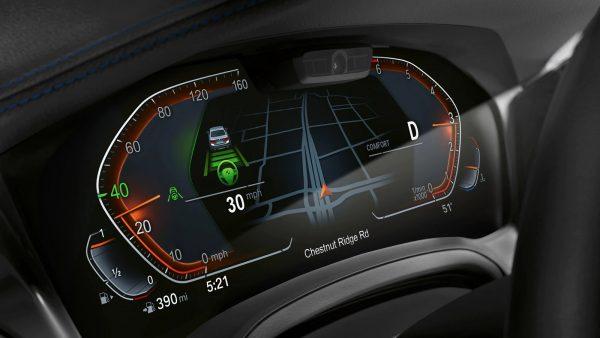 Live Cockpit Plus displays data on the instrument display behind the steering wheel. (Courtesy of BMW)