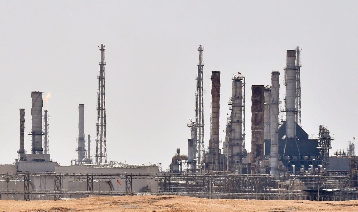 Aramco oil facility, located to the south of the Saudi capital Riyadh, Sept. 15, 2019. (Fayez Nureldine/AFP/Getty Images)