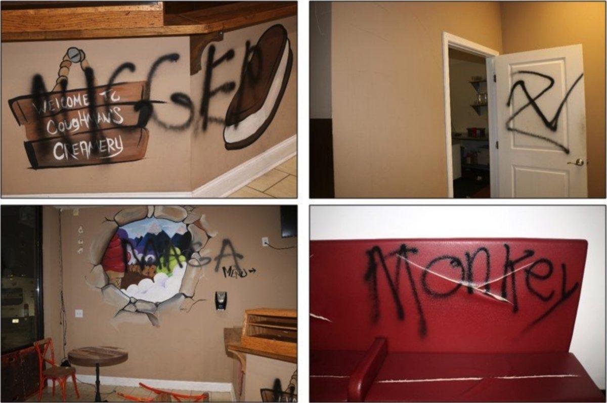 This undated photo shows the interior of properties owned and allegedly defaced by Edawn Louis Coughman. (Gwinnett County Police)