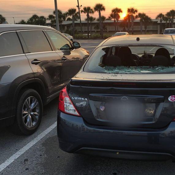 The vehicles were parked at a Holiday Inn. (Okaloosa Sheriff's Office)
