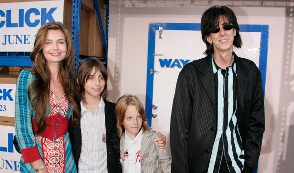 Musician Ric Ocasek, (R) wife Paulina Porizkova (L) and their children arrive at Sony Pictures premiere of "Click" held at the Mann Village Theater in Westwood, Calif. on June 14, 2006. (Kevin Winter/Getty Images)