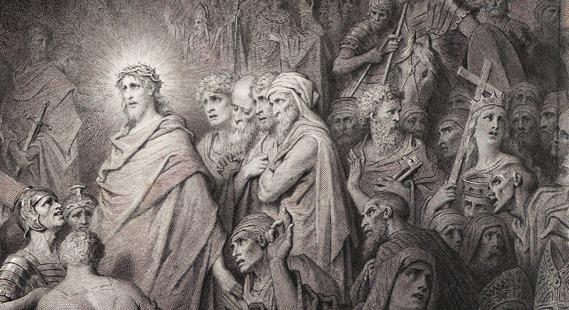 A detail from the “Dream of Pilate’s Wife.” 19th century, by Gustav Doré. Engraving. (PD-US)