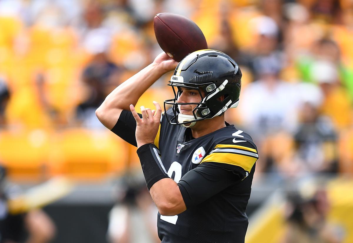 Mason Rudolph #2 of the Pittsburgh Steelers throws a pass during the third quarter against the Seattle Seahawks at Heinz Field on Sept. 15, 2019. (Photo by Joe Sargent/Getty Images)
