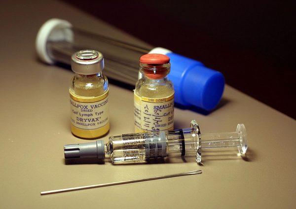 Vials of smallpox vaccine sit on a counter at a facility in Altamonte Springs, Florida, on Dec. 16, 2002. (Chris Livingston/Getty Images)