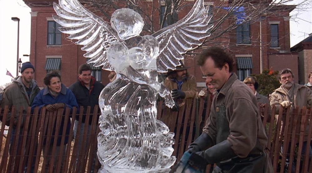 Phil Connors (Bill Murray) ice-sculpting in the romantic comedy "Groundhog Day." (Sony Pictures Home Entertainment)