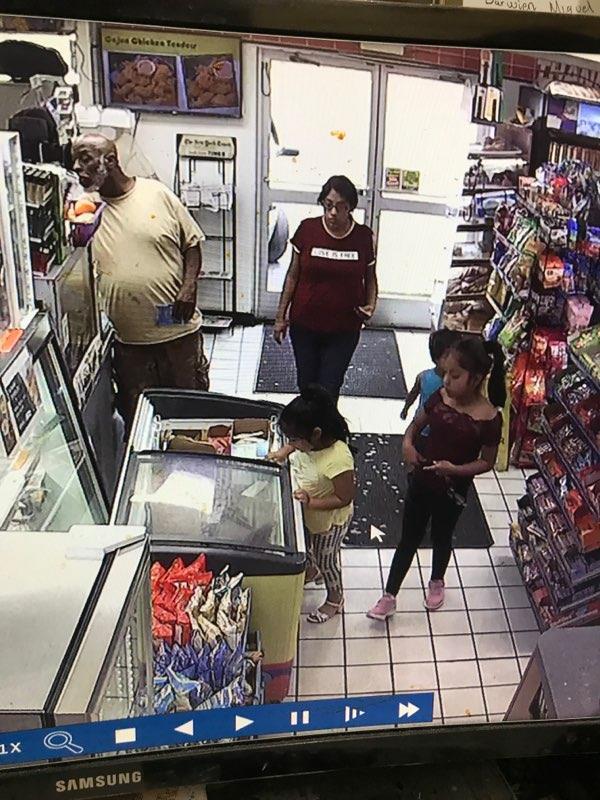 Dulce Alavez, 5, wearing a yellow shirt in a surveillance image from Sept. 16, 2019, the day she went missing. Authorities said she and her mother were at the store before going to the Bridgeton City Park, where she was taken by a stranger. (Bridgeton Police Department)