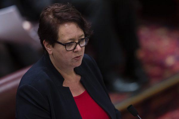 Labor MP Penny Sharpe speaks during the debate on the Reproductive Health Care Reform Bill 2019 in Sydney, Australia, on Sept. 17, 2019. (Brook Mitchell/Getty Images)