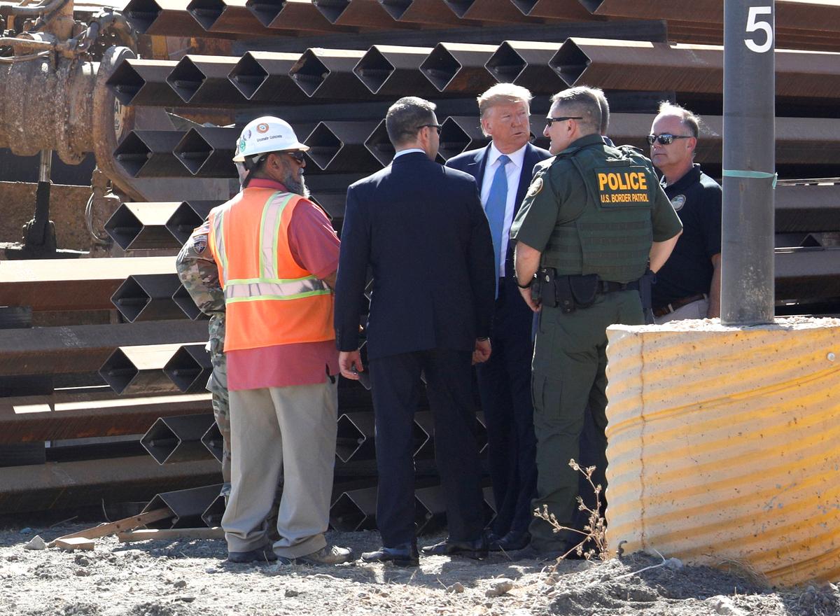 President Donald Trump visits a section of the U.S.-Mexico border wall in Otay Mesa, Calif., on Sept. 18, 2019. (Tom Brenner/Reuters)